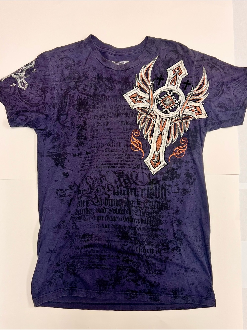 Raw State Men’s Medium Graphic Tee Cross Emblem